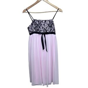 Jessica Mclintock Girls Vintage Pink & Black Chiffon Dress Size 16